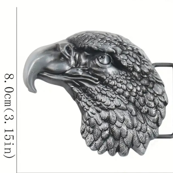 New silver eagle belt buckle fits 1.5" belt buckle - Picture 5 of 5